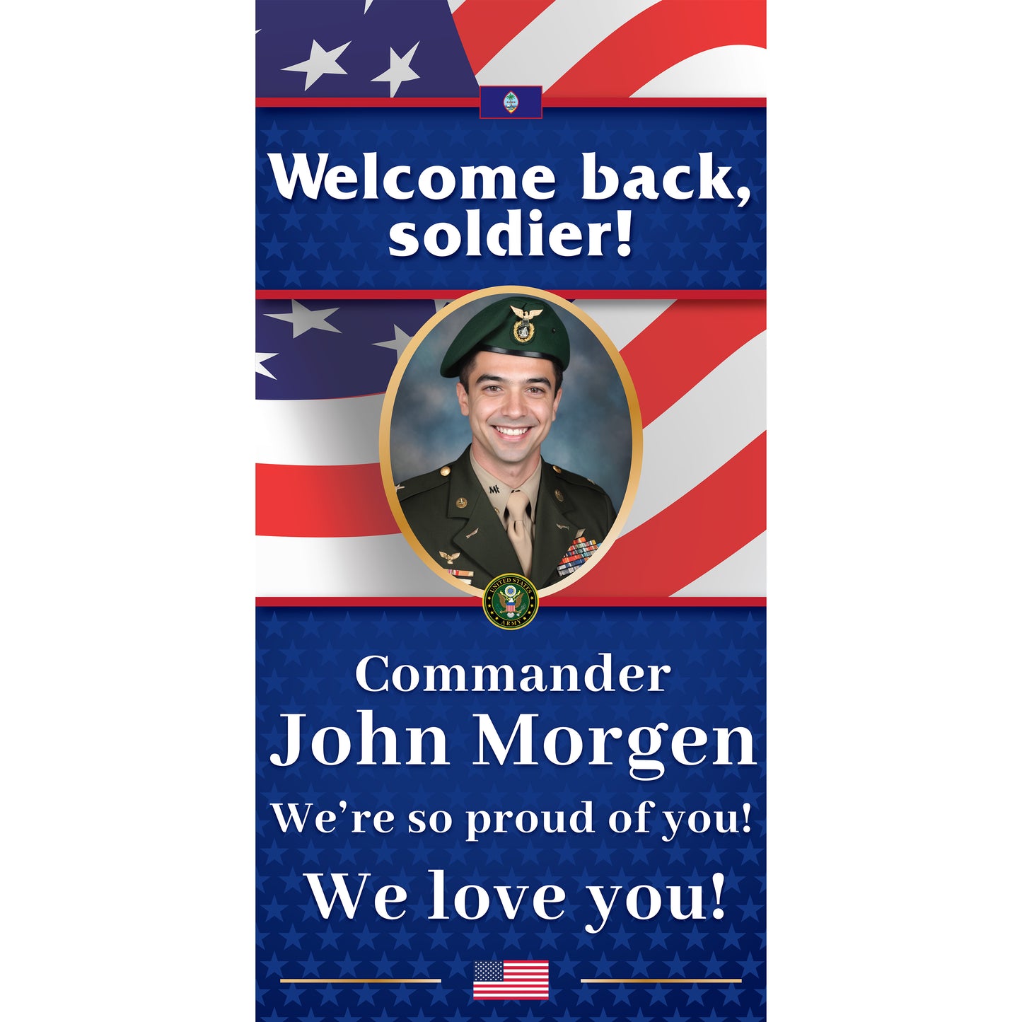 24in x 48in Custom Military Banner Vertical D