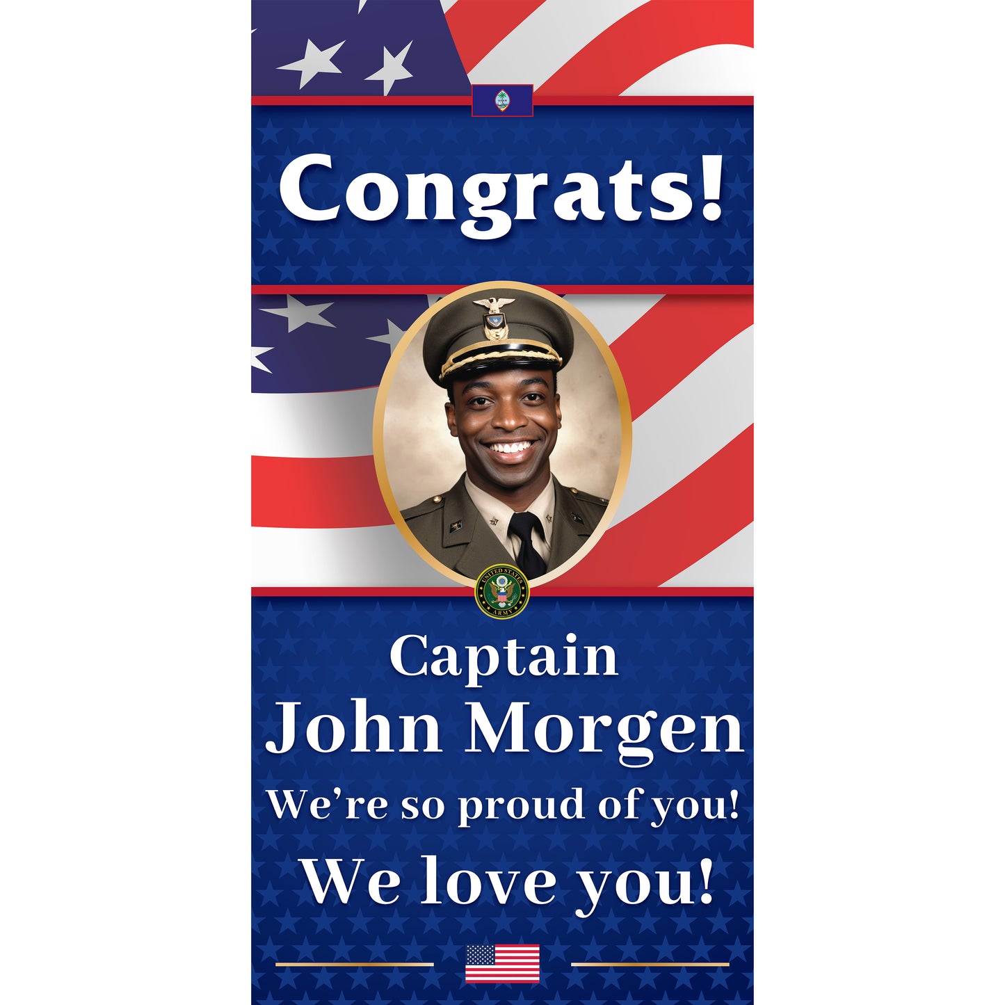 24in x 48in Custom Military Banner Vertical D