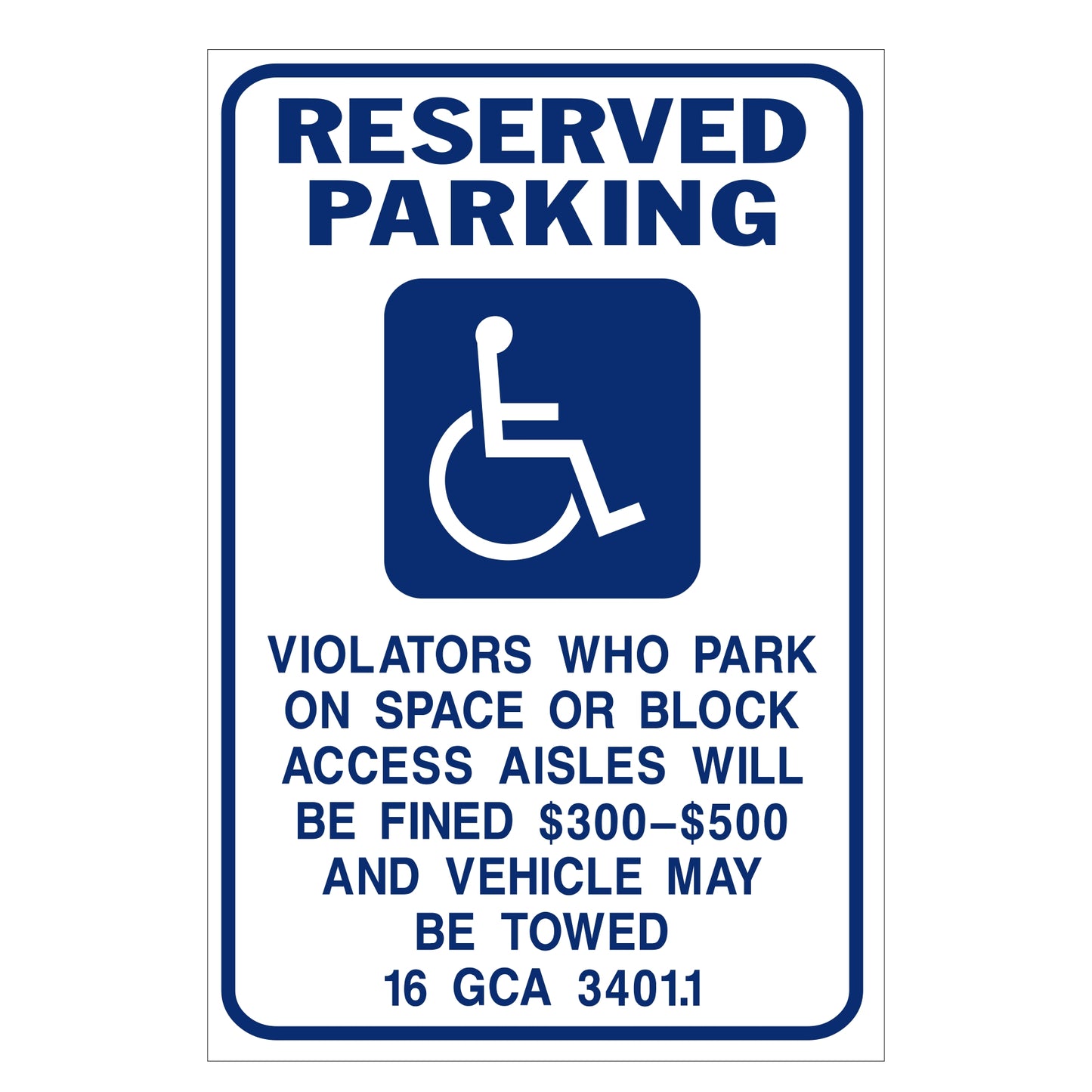 12 in. W x 18 in. H 16G Aluminum Disabled Parking Signs