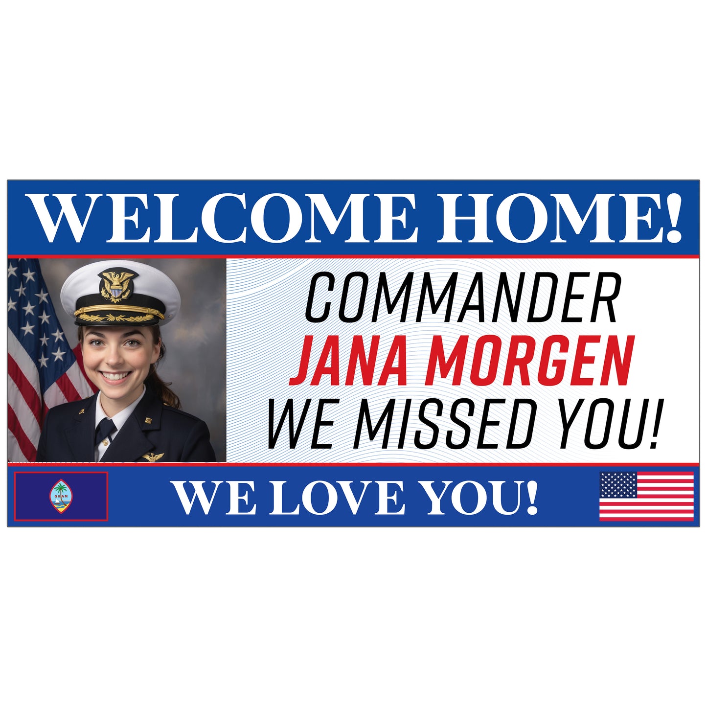 48in x 24in Custom Military Banner C