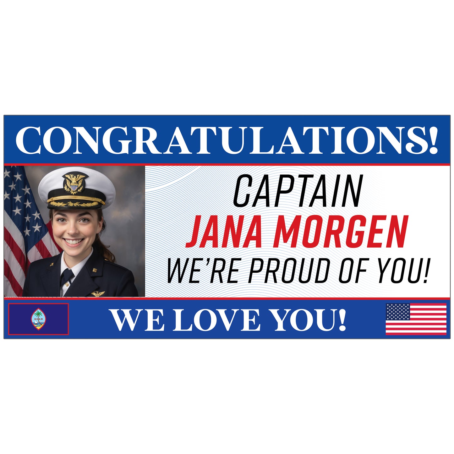48in x 24in Custom Military Banner C