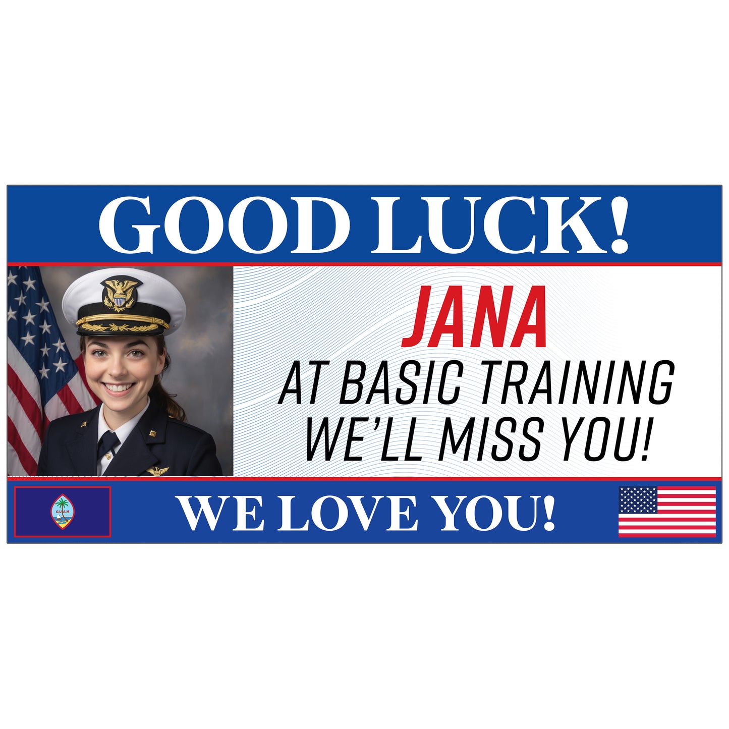 48in x 24in Custom Military Banner C