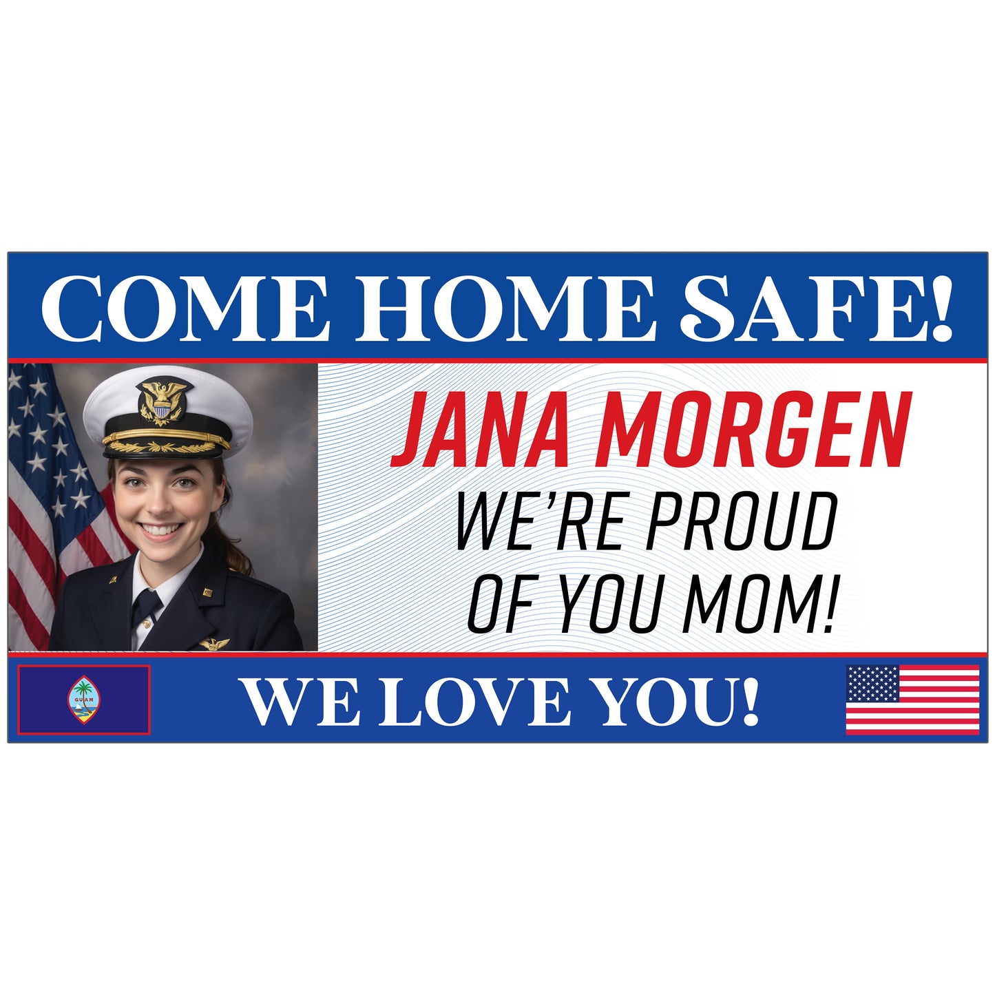 48in x 24in Custom Military Banner C
