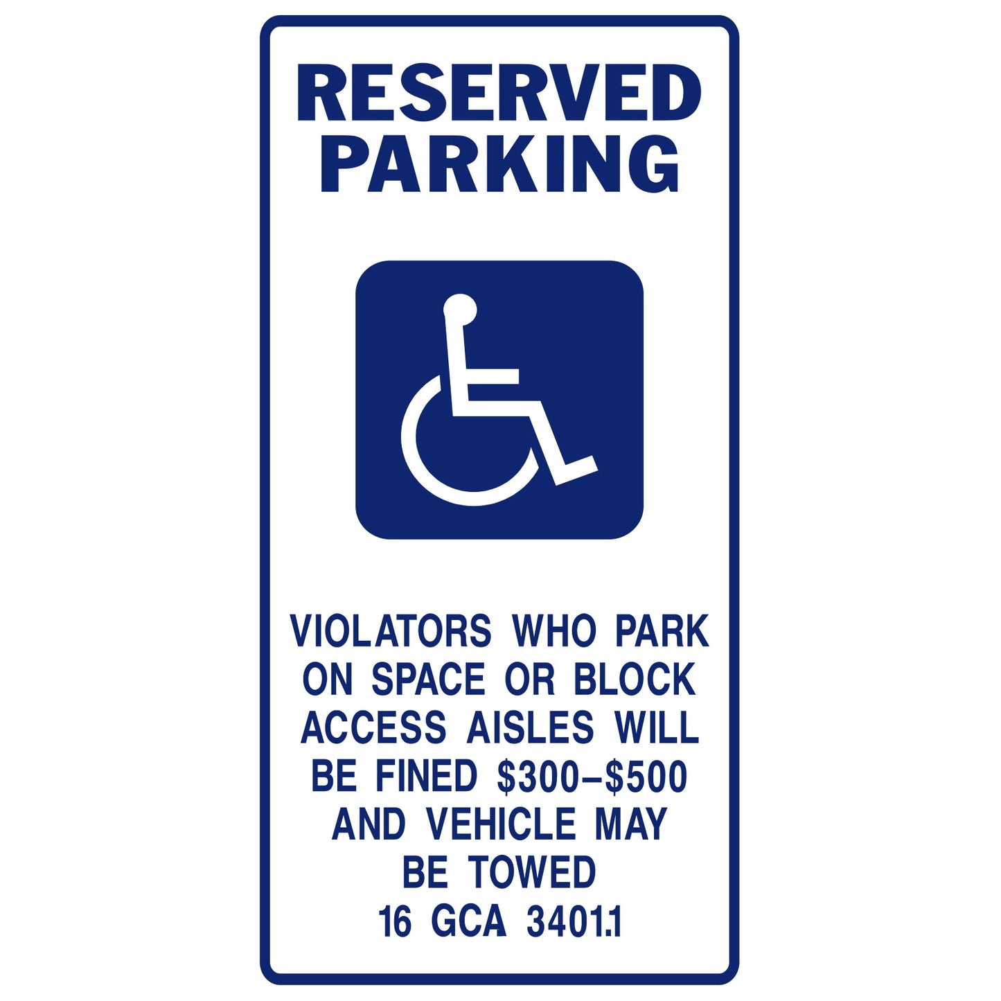 12 in. W x 24 in. H 16G Aluminum Disabled Parking Signs