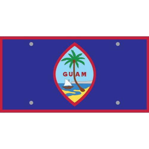 12 in. W x 6 in. H 16G Aluminum Guam Signs (Flag)