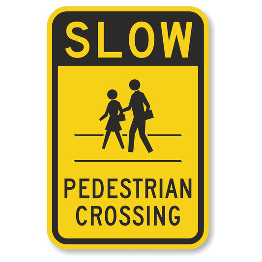 12in. W x 18in. H 16G Aluminum Pedestrian Crossing Sign