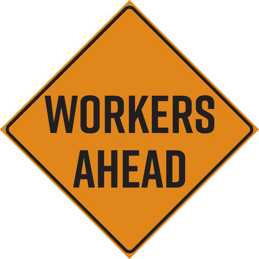 24 in. W x 24 in. H 16G Aluminum Workers Ahead Signs